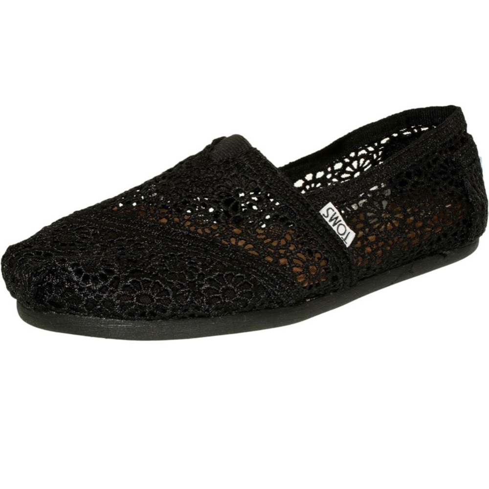 Black crochet toms